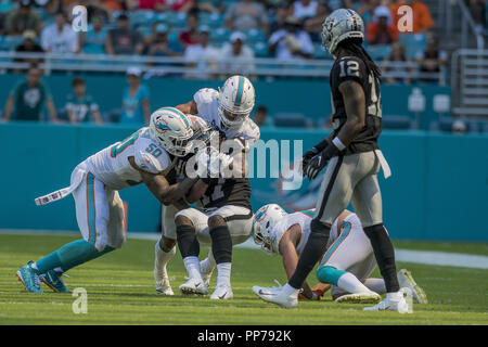 Miami, Floride, USA. 29Th Sep 2018. Au cours de la Miami Dolphins v Oakland Raiders on Septembre 23, 2018 Credit : Dalton Hamm/ZUMA/Alamy Fil Live News Banque D'Images