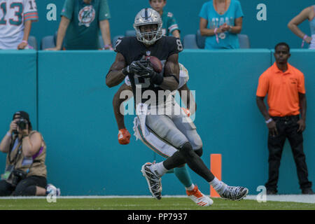 Miami, Floride, USA. 29Th Sep 2018. 87 Jared Cook durant la Miami Dolphins v Oakland Raiders on Septembre 23, 2018 Credit : Dalton Hamm/ZUMA/Alamy Fil Live News Banque D'Images