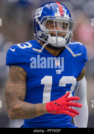 Les Giants de New York le receveur Odell Beckham (13) avant la NFL match entre les Giants de New York et les Texans de Houston, le 23 septembre 2018 au stade de NRG à Houston, Texas. Les Giants de New York a battu le 27-22 final Houston Texans Banque D'Images