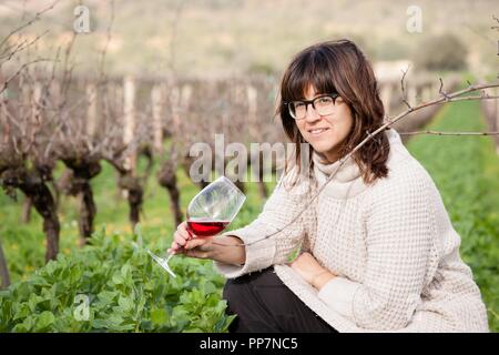 Bàrbara Mesquida Mora, Bodegas Mesquida Mora, denominación de origen Pla i Llevant, Porreres, Mallorca, Islas Baleares, Espagne. Banque D'Images