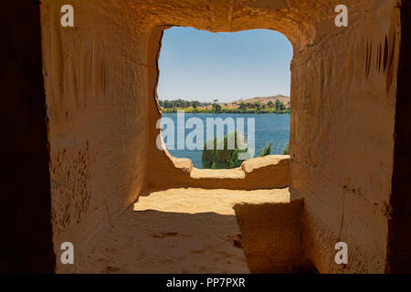 Gebel El Silsila West carrière située sur la rive ouest du Nil entre Edfu et Kom Ombo Banque D'Images