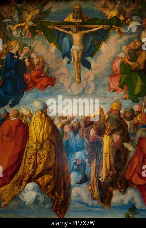 Albrecht durer. Artiste de la Renaissance allemande. L'adoration de la Trinité, 1511. Le Kunsthistorisches Museum (Musée d'histoire de l'Art). Vienne. L'Autriche. Banque D'Images