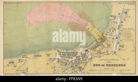 Libre à partir de la page 71 de 'Die von Zug, catastrophe 5. Juli, 1887. Gutachten der Experton . A. Heim, . R. Moser, . A. Bürkli-Ziegler. Geschichtliche Notizen von A. Wickart . Auszug aus dem die le Protocole 0098. Banque D'Images
