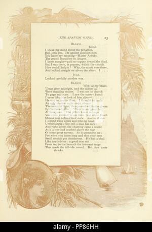 Libre à partir de la page 217 de "The complete Poetical Works of George Eliot. Edition familiale. Complètement illustré avec de nouvelles gravures sur bois. Avec frontière par J. D. Woodward' . Banque D'Images
