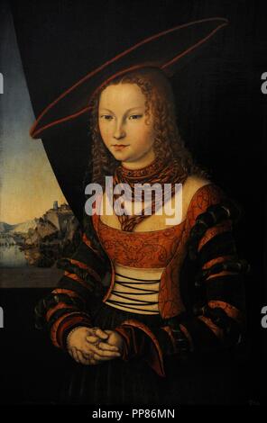 Lucas Cranach l'ancien (ch. 1472-1553). Peintre et graveur de la Renaissance allemande. Portrait de femme, 1526. Huile sur panneau. Le Musée de l'Ermitage. Saint Petersburg. La Russie. Banque D'Images