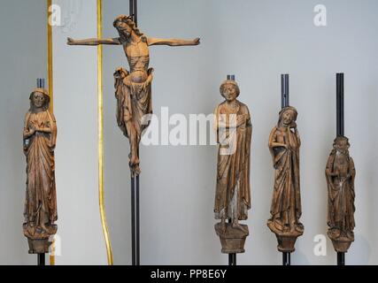 Calvaire groupe. Église Balke, Ostre Toten, Oppland. 2e moitié du 13e siècle. Musée historique. Oslo. La Norvège. Banque D'Images