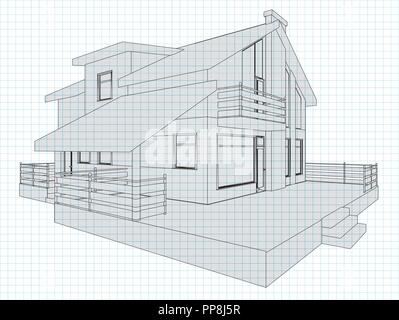 Le gîte s'appuyant sur un arrière-plan en damier. Gîte semi-transparent peint des conduites. Vector illustration. 3D. Illustration de Vecteur