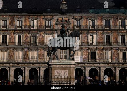 La statue équestre de Felipe III - 1616. Auteur : TACCA, Pietro. Emplacement : HALLMARKT. L'ESPAGNE. Banque D'Images