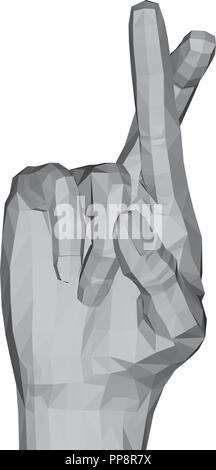 Polygonale 3D la main. Deux doigts d'une main. Vector illustration. Illustration de Vecteur