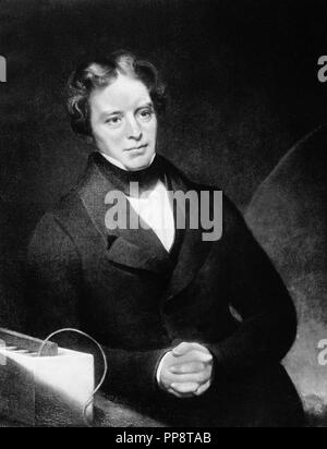 MICHAEL FARADAY (1791-1867). Chimiste et physicien britannique, qui a découvert le phénomène de l'induction électromagnétique. Lieu : Musée WELLCOME DE HISTORIA DE LA MEDICINA. Londres. Banque D'Images