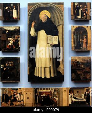 Colantonio, peintre italien actif dans Naples 1440-1470. Début de la Renaissance. De vivre de saint Vincent Ferrer. Polyptyque, 1456-65. Museo di Capodimonte. Naples, Italie. Banque D'Images