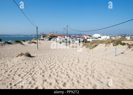 Portugal plage, Cova do Vapor. Les gens Banque D'Images