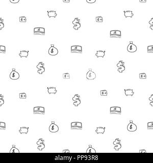 Doodle vecteur argent - texture seamless pattern. connexes. Illustration de Vecteur