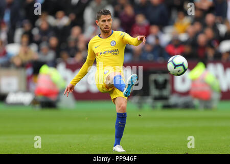 Jorginho de Chelsea - West Ham United v Chelsea, Premier League, stade de Londres, Londres (Stratford) - 23 septembre 2018 Banque D'Images