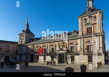 MADRID, ESPAGNE - 22 janvier 2018 : vue imprenable sur la Plaza de la Villa dans la ville de Madrid, Espagne Banque D'Images