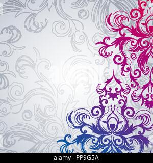 Abstract vector floral background avec fleurs de l'Est. Illustration de Vecteur