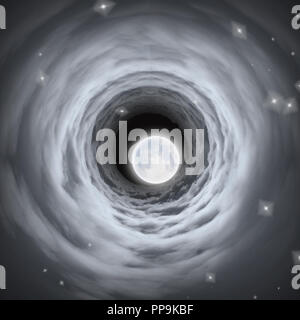 Le surréalisme. Dans les nuages Tunnel mène à la Lune. Banque D'Images