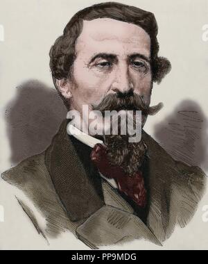 Alfonso La Marmora (1804-1878). Militaire et homme d'État italien. Premier Ministre de l'Italie. Dans la gravure Illustration espagnole et américaine, 1878. De couleur. Banque D'Images