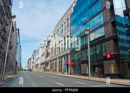 Rue de la Loi, à Maelbeek, Quartier Européen, Bruxelles, Belgique Banque D'Images