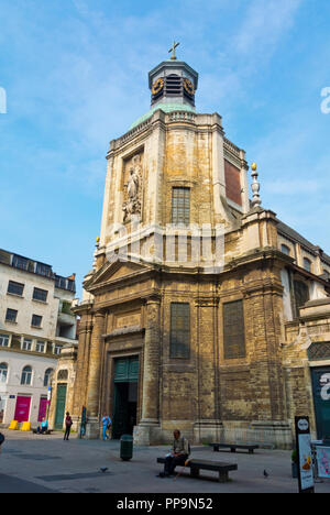 Eglise Notre-Dame du Finistère, Onze-Lieve-Vrouw van Finisterraekerk, Rue Neuve, Bruxelles, Belgique Banque D'Images