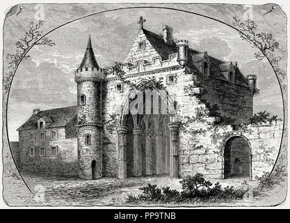 Porte de l'abbaye de Holyrood, Édimbourg, Écosse, 17e siècle Banque D'Images