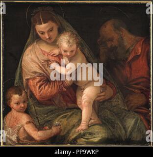 La Sainte Famille avec saint Jean-Baptiste comme un garçon. Musée : Rijksmuseum, Amsterdam. Auteur : VERONESE, Paolo. Banque D'Images