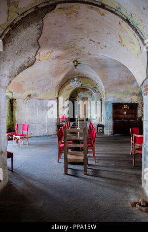 Intérieur de St Catherine's Fort, Tenby, Pembrokeshire, Pays de Galles Banque D'Images