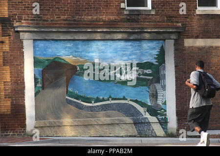 Murale dans le centre-ville de Harrisonburg, va, États-Unis Banque D'Images