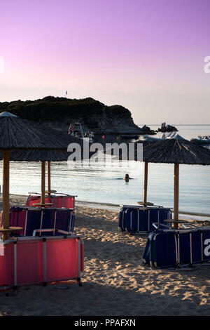 Plage de Kalamitsi Sithonia, Halkidiki en Grèce Banque D'Images