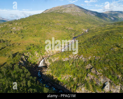 Vue aérienne de paysage de montagne Banque D'Images