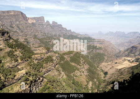 Simiens Parc National, de l'Ethiopie. Les montagnes. Banque D'Images