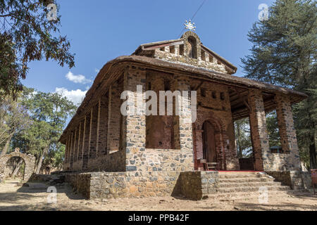 L'Église Debre Birhan Selassie extérieur, Gonder, Ethiopie, Site du patrimoine mondial de l'UNESCO Banque D'Images