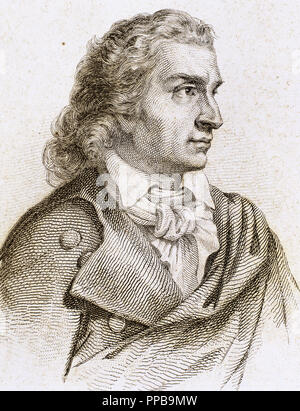 Friedrich Schiller (1759-1805). Poète allemand, philosophe, historien et auteur dramatique. La gravure. Banque D'Images