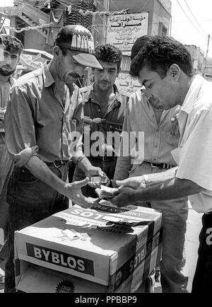 Les camps de réfugiés palestiniens de Sabra et Chatila, à Beyrouth, Liban 1998. Banque D'Images