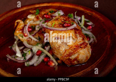 Escalope de porc avec de la viande hachée et l'oignon Banque D'Images