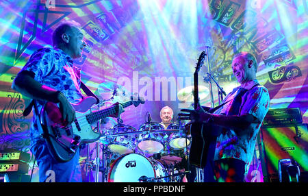 Nick Mason a Saucerful of Secrets, Gary Kemp, Guy Pratt, Lee Harris et Dom Beken, jouer Pink Floyd au Roundhouse, à Chalk Farm Road, London. Banque D'Images