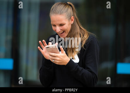 Wuhan, Chine. Sep 24, 2018. 24 septembre 2018 - Karolina Pliskova de la République tchèque lors de l'accès à l'heure tous les 2018 Dongfeng Motor Wuhan ouvrir le tournoi de tennis WTA Premier 5 Crédit : AFP7/ZUMA/Alamy Fil Live News Banque D'Images