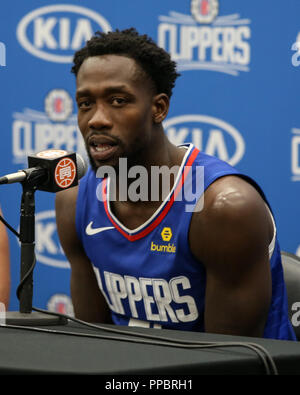 Los Angeles, CA, USA. Sep 24, 2018. LA Clippers guard Patrick Beverley (21) à Los Angeles Clippers Media Centre de formation à jour le 24 septembre 2018. (Photo par Jevone Moore) Credit : csm/Alamy Live News Banque D'Images