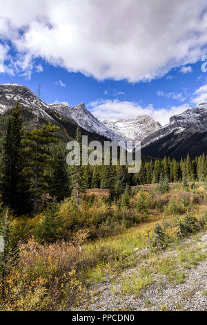 La région de Kananaskis, vu de l'Smith-Dorrien Spray Lakes Trail (route 742) près de Canmore Alberta Banque D'Images