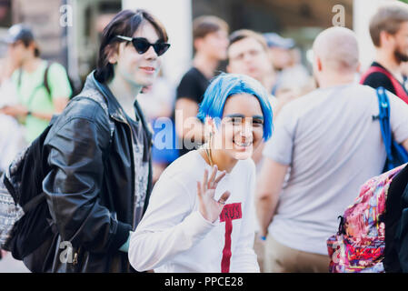 Septembre 22, 2018 Kiev, Ukraine, l'Art de la plate-forme de l'usine. festival de la culture pop moderne COMIC CON. Les participants du cosplay festival Banque D'Images