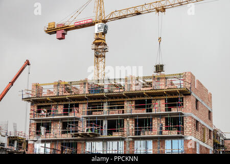 La construction de nouveaux logements, site Vysocany Prague, République Tchèque Banque D'Images