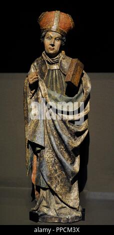 Saint Cyprien ( ?). Au début du 16e siècle. Bois polychrome. Lagiewniki), Pologne. Musée de Silésie. Katowice. La Pologne. Banque D'Images