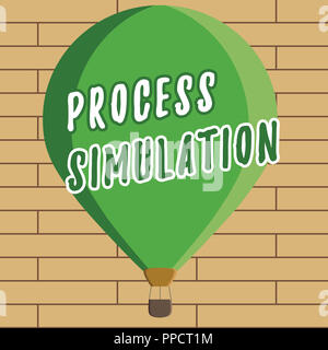 Texte de l'écriture écrit Simulation de processus. Signification du concept de représentation technique Fabrication de l'étude d'un système. Banque D'Images