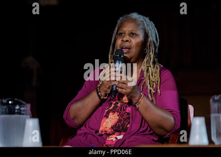 New York, États-Unis. Sep 24, 2018. Karen Washington, agriculteur urbain, défenseur de la justice alimentaire et co-propriétaire au lieu & Root Farm - Prélèvement : le plan le plus complet jamais proposé d'inverser le réchauffement, présenté à la New York Society for culture éthique le 24 septembre 2018. Crédit : Erik McGregor/Pacific Press/Alamy Live News Banque D'Images