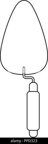 Les dessins au trait noir et blanc vue de dessus de la truelle. Illustration de Vecteur