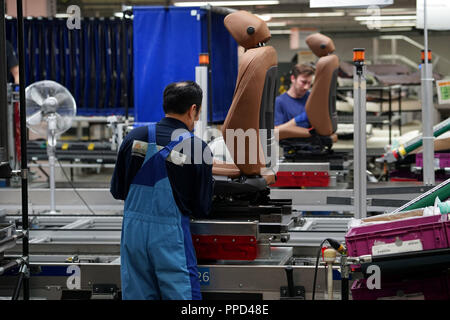 La production automobile BMW à la plante-mère dans Milbertshofen. La photo montre la production de sièges. Banque D'Images