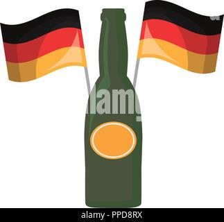 Les bouteilles de bière de l'Oktoberfest et de l'Allemagne drapeaux vector illustration Illustration de Vecteur