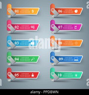- Usb Flash infographie d'affaires. Illustration de Vecteur