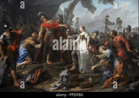 Jean II Restout (1692-1768). Le peintre français. Le classicisme de la fin du baroque. Allutius Scipion retourne à sa fiancée ou Continence de Scipion,1728. Huile sur toile. Gemaldegalerie. Berlin. Grmany. Banque D'Images