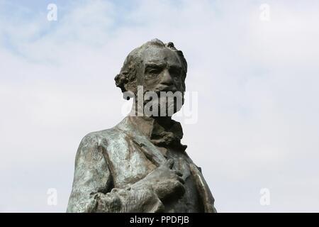 Antonin Dvorak (1841-1904). Compositeur tchèque. Sculpture de Josef Wagner et Pavel Smetana. La place Jan Palach. Vieille Ville. Prague. République tchèque. Banque D'Images